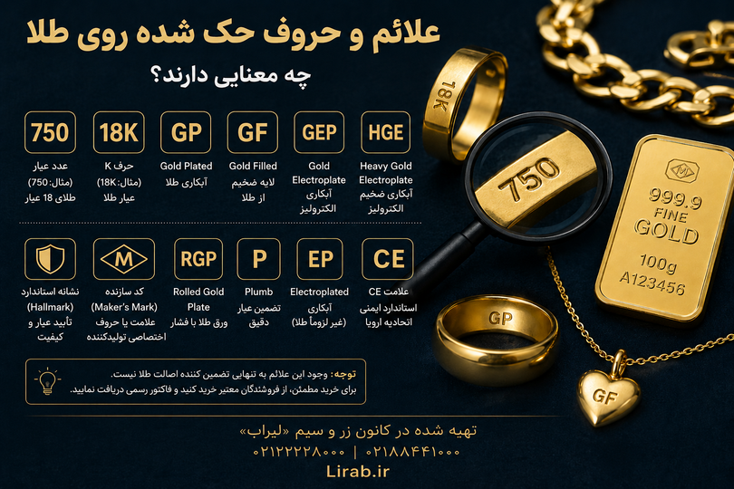علائم و حروف حک شده روی طلا چه معنایی دارند؟ راهنمای کامل خواندن کدهای روی مصنوعات طلا